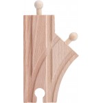 Set Trenulet din lemn Roller Coaster cu macara tunel si 130 de piese